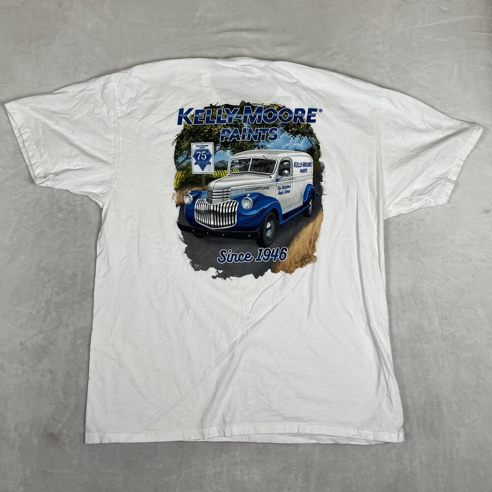 Kelly-Moore Paints T-Shirt Mens 2XL White 75th Anniversary Truck Graphic Truck